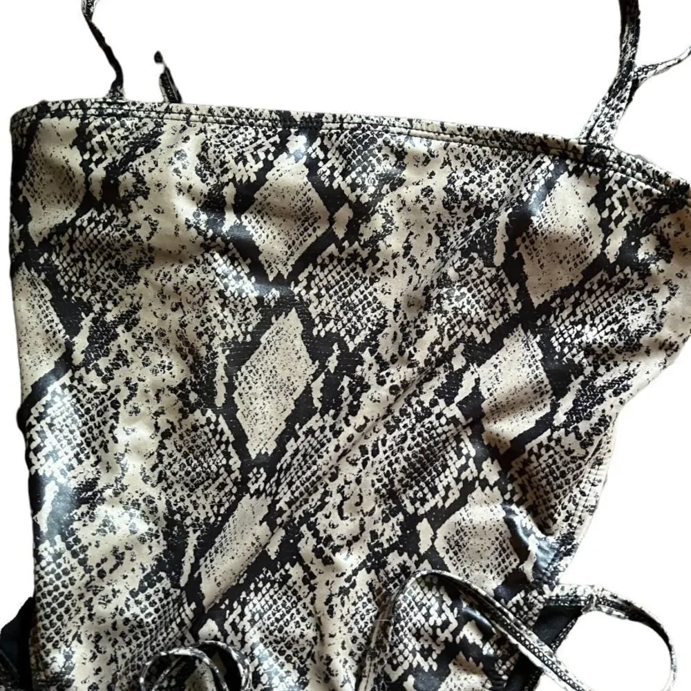 Motel Hiwa‎ Snake Print One Piece Bathing Suit nwt